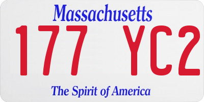 MA license plate 177YC2