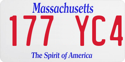 MA license plate 177YC4
