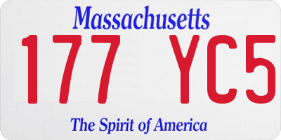 MA license plate 177YC5