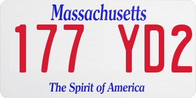 MA license plate 177YD2