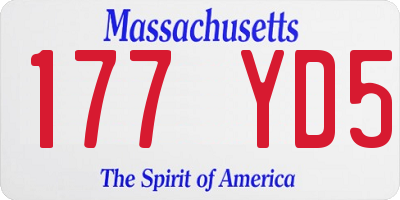 MA license plate 177YD5