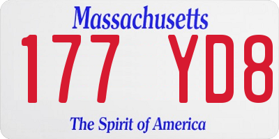 MA license plate 177YD8