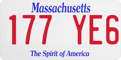 MA license plate 177YE6