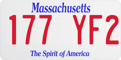 MA license plate 177YF2