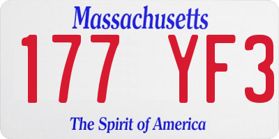 MA license plate 177YF3