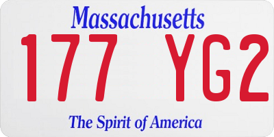 MA license plate 177YG2