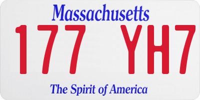 MA license plate 177YH7