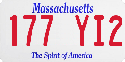 MA license plate 177YI2