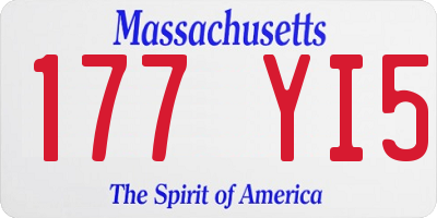 MA license plate 177YI5