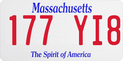 MA license plate 177YI8