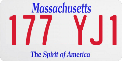 MA license plate 177YJ1