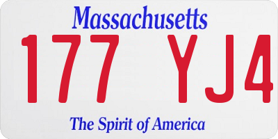 MA license plate 177YJ4