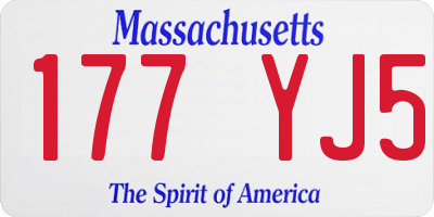 MA license plate 177YJ5