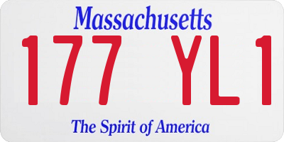 MA license plate 177YL1