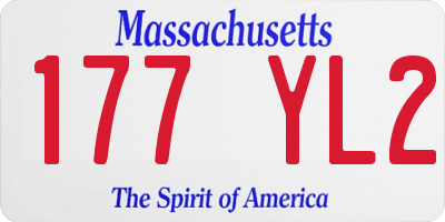 MA license plate 177YL2
