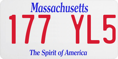 MA license plate 177YL5
