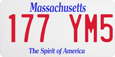 MA license plate 177YM5