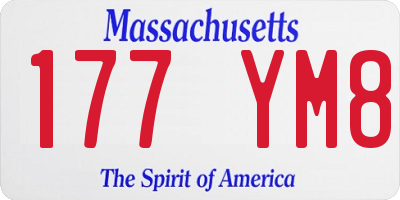 MA license plate 177YM8