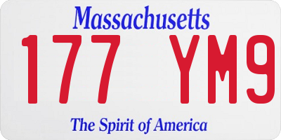 MA license plate 177YM9