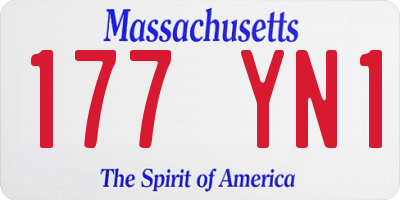 MA license plate 177YN1