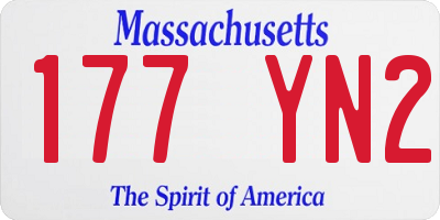 MA license plate 177YN2