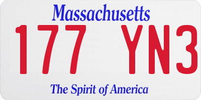 MA license plate 177YN3