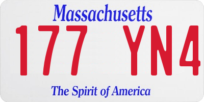 MA license plate 177YN4
