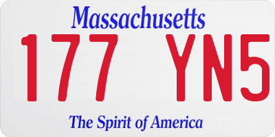 MA license plate 177YN5