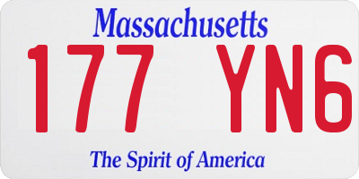 MA license plate 177YN6