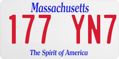 MA license plate 177YN7