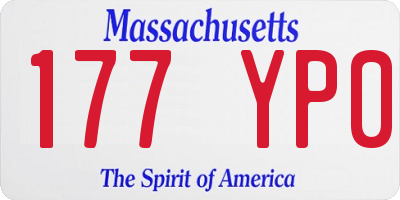 MA license plate 177YP0