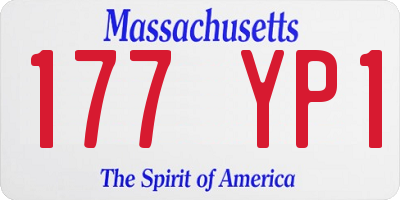 MA license plate 177YP1