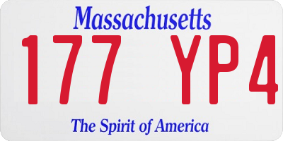 MA license plate 177YP4