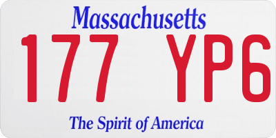 MA license plate 177YP6