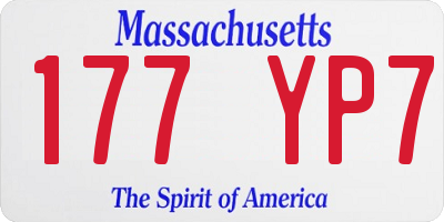 MA license plate 177YP7