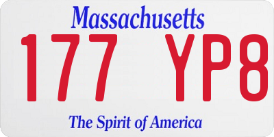 MA license plate 177YP8