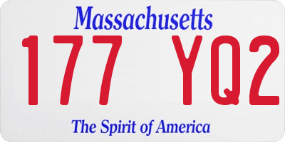 MA license plate 177YQ2