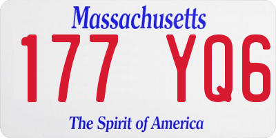 MA license plate 177YQ6