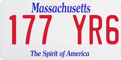 MA license plate 177YR6