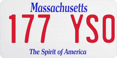 MA license plate 177YS0