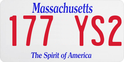 MA license plate 177YS2
