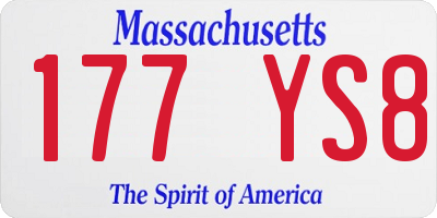MA license plate 177YS8