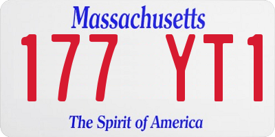 MA license plate 177YT1