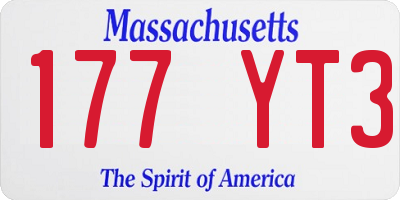 MA license plate 177YT3