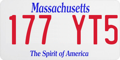 MA license plate 177YT5