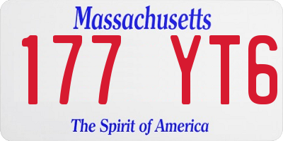 MA license plate 177YT6