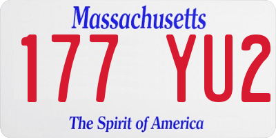 MA license plate 177YU2