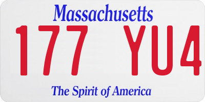MA license plate 177YU4