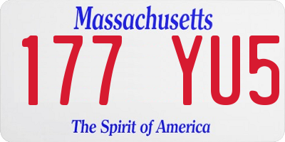 MA license plate 177YU5