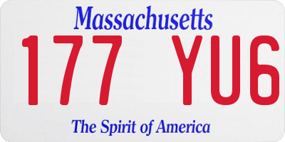 MA license plate 177YU6